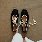 Damen elegante Ballerinas mit dekorativem Schleifenakzent