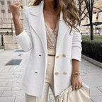 Damen Eleganter Struktur-Blazer mit verspielt klassischen Knopfdetails R&B