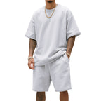 Herren Freizeit-Set mit bequemem T-Shirt und Shorts aus atmungsaktiver Baumwolle R&B