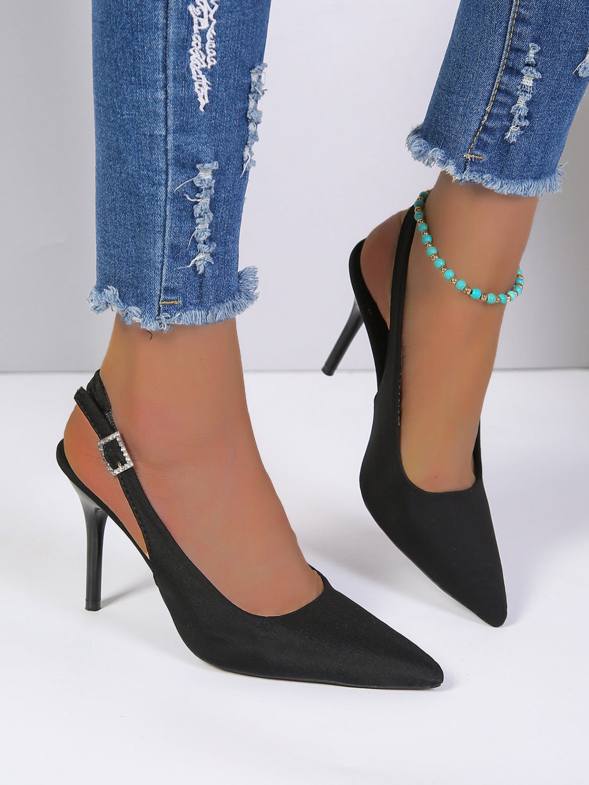 Damen Slingback Pumps mit elegantem Spitzer und feinem Material R&B