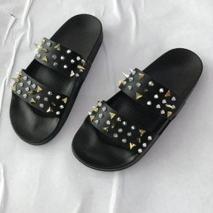 Damen Glamouröse Slides mit Nietenverzierung R&B
