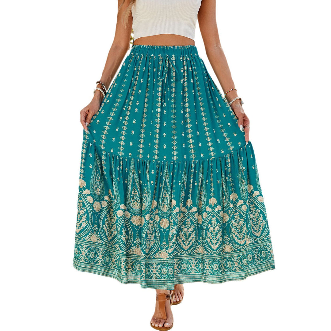 Damen Maxi-Rock mit zartem Paisley-Design und voluminösem Saum R&B