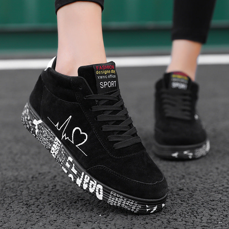Damen Modische High-Top Sneakers mit einzigartigem Druckdesign