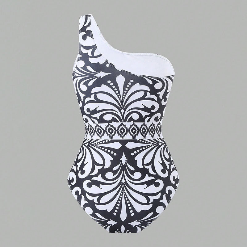 Damen einteiliger Badeanzug mit farbenfrohem Druck und passender Palazzo-Hose R&B