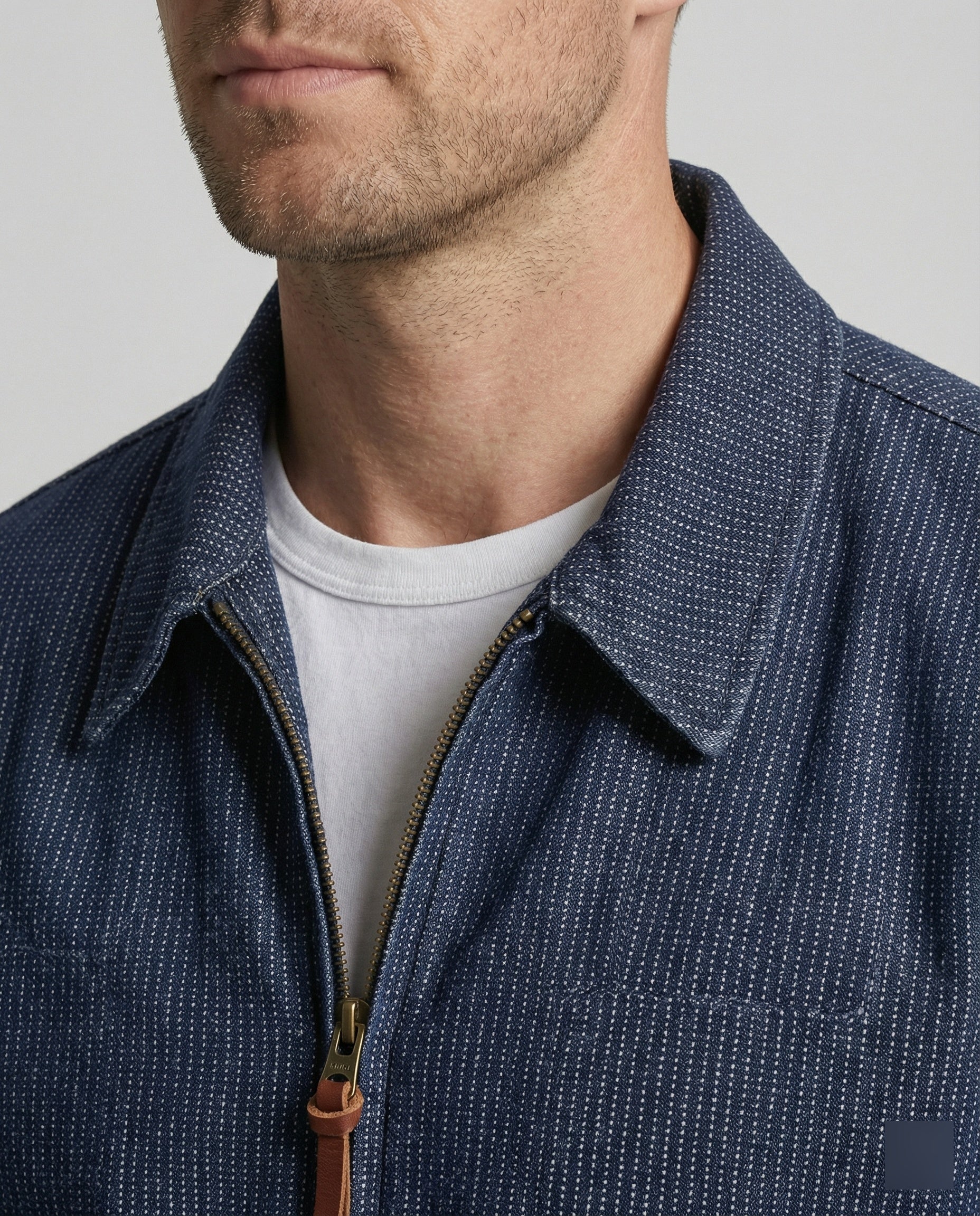 Herren lässige WR&Bjacke mit Hemdkragen, Reißverschluss und elastischen Bündchen R&B