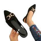 Damen Slingback Ballerinas mit modischem Kettendesign R&B