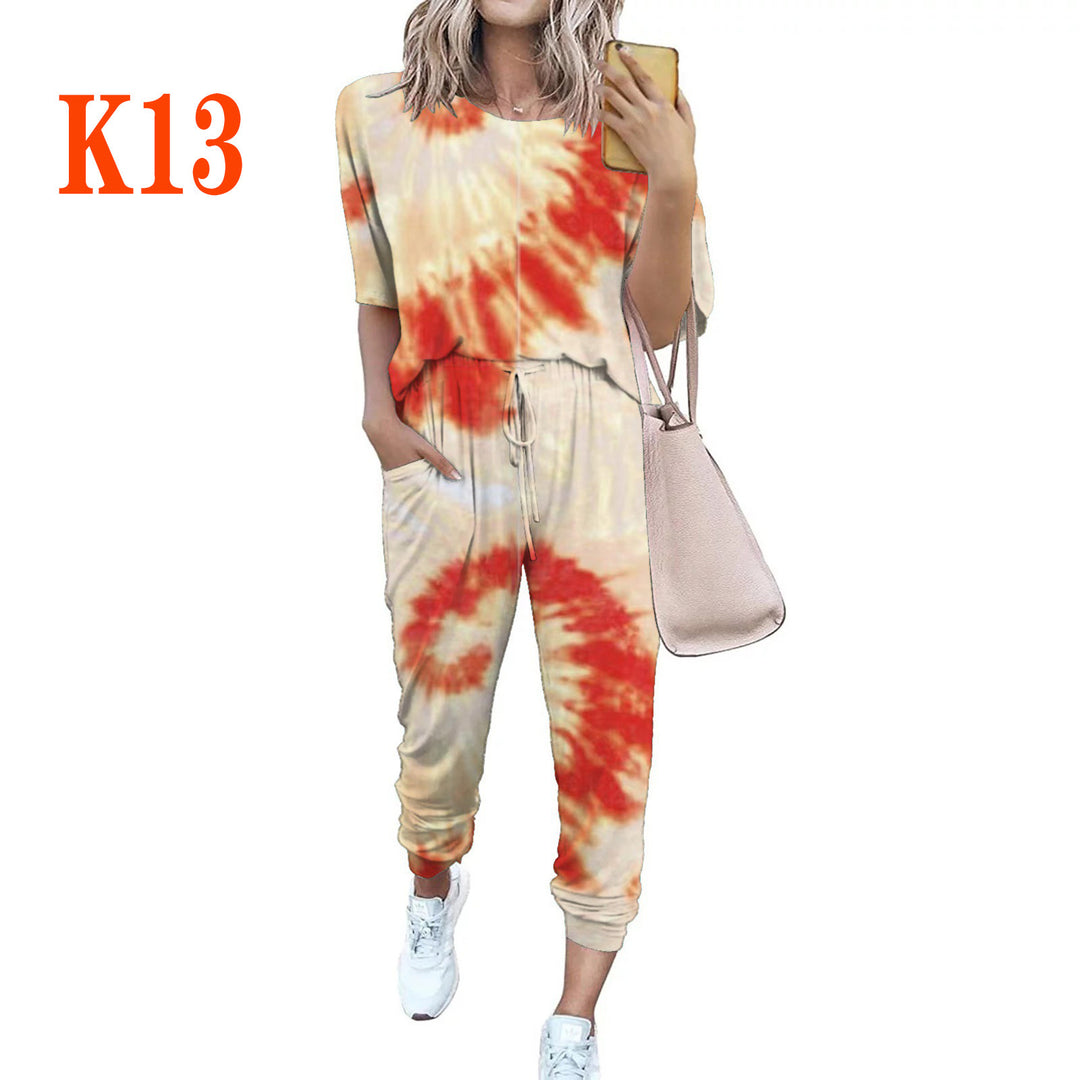 Damen Leichter Freizeit-Jumpsuit mit einem auffälligen Batik-Muster und praktischen Taschen R&B