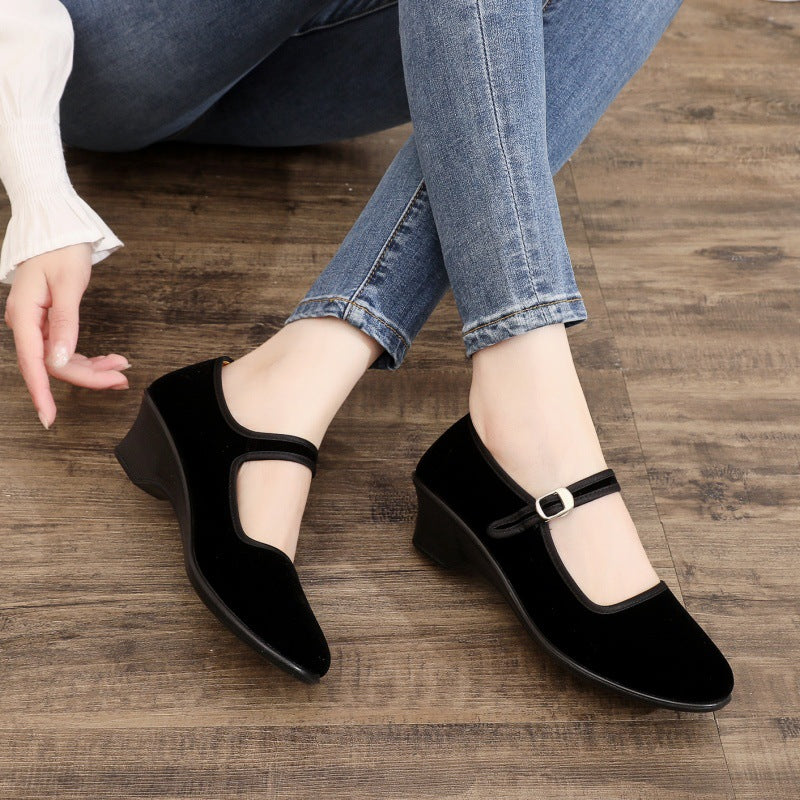 Damen elegante und komfortable Ballerinas mit verstellbarem Riemen R&B
