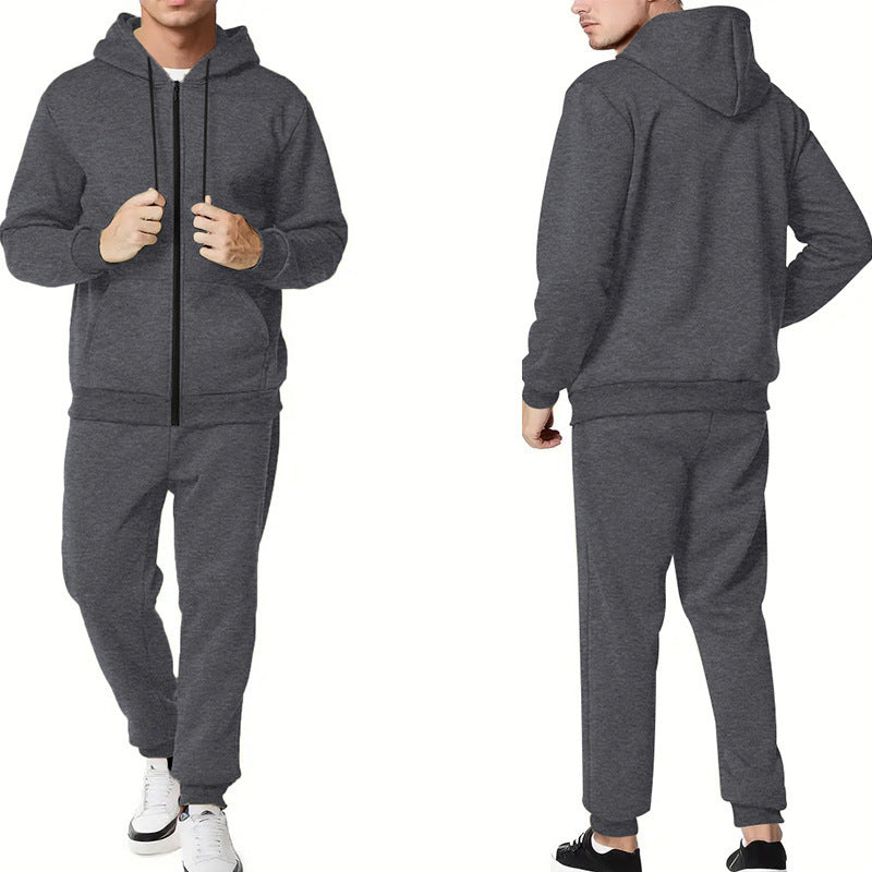 Herren Sportliches Hoodie- und Jogginganzug-Set mit praktischen Taschen und atmungsaktiven Materialien R&B