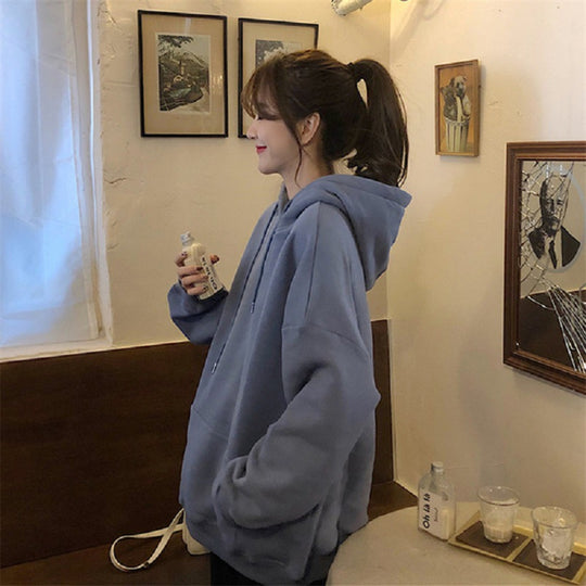 Damen kuscheliger Oversized-Hoodie mit hohem Kragen und praktischen Kängurutaschen R&B