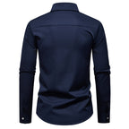 Herren Langarmhemd mit kontrastierendem Kragen und modischer Brusttasche R&B