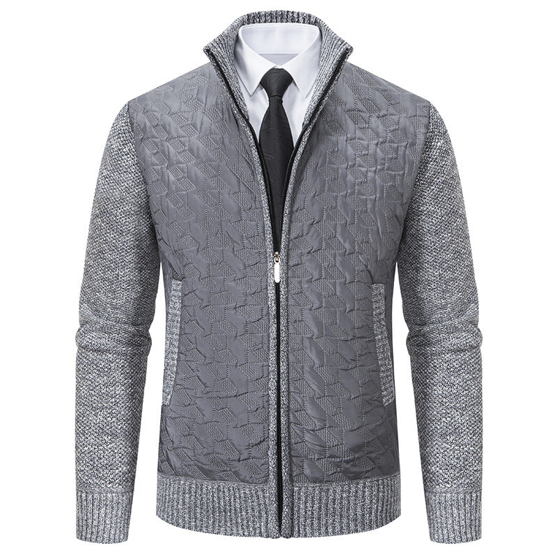 Herren stylische Steppjacke mit strukturiertem Obermaterial und hohem Kragen R&B