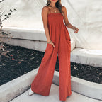 Damen Weit geschnittener Jumpsuit mit elastischem Oberteil und praktischen Taschen R&B