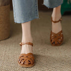 Damen Riemchen-Sandalen mit elegantem Flechtdesign und verstellbarem Riemen