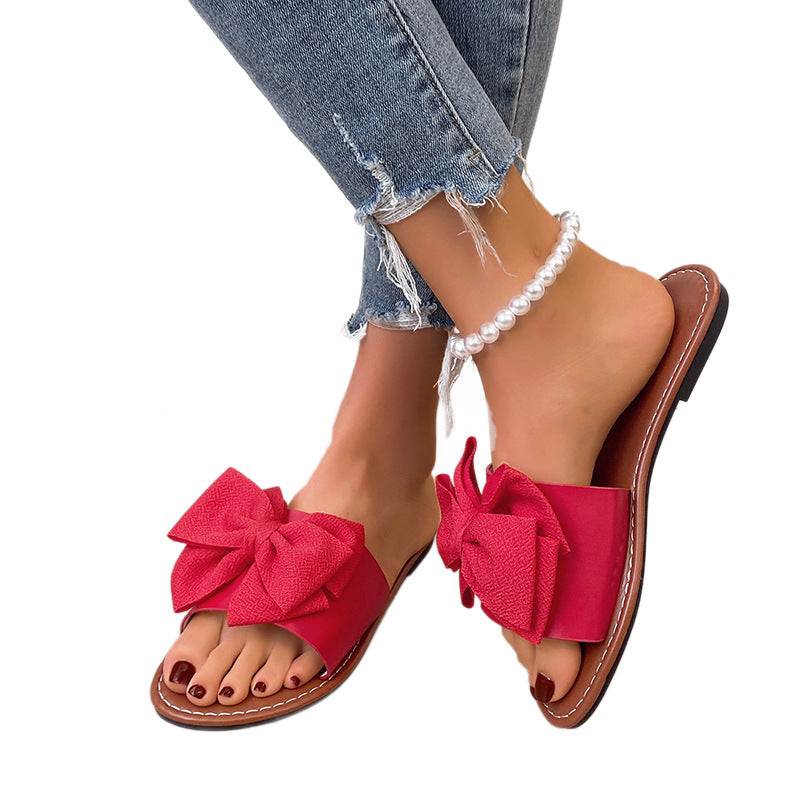 Damen Slip-On Sandalen mit Schleifen-Design R&B