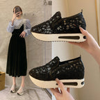 Damen Glamouröse Slip-On Sneakers mit funkelndem Material und bequemer Sohle R&B