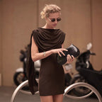Damen Elegantes Cocktailkleid mit drapierter Schulterpartie und figurbetontem Schnitt R&B