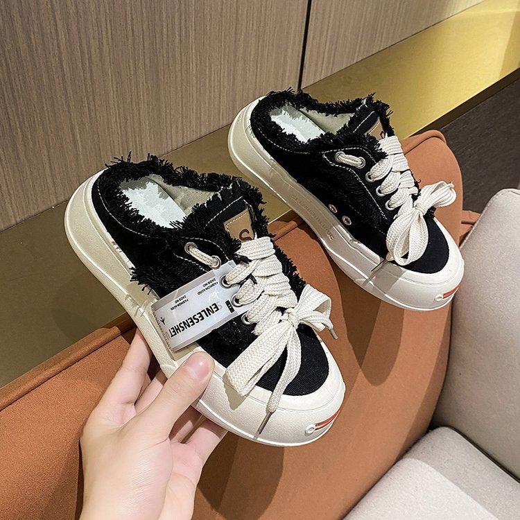 Damen Bequeme Sneakers mit stylischem Fleece-Obermaterial und modischem Design R&B