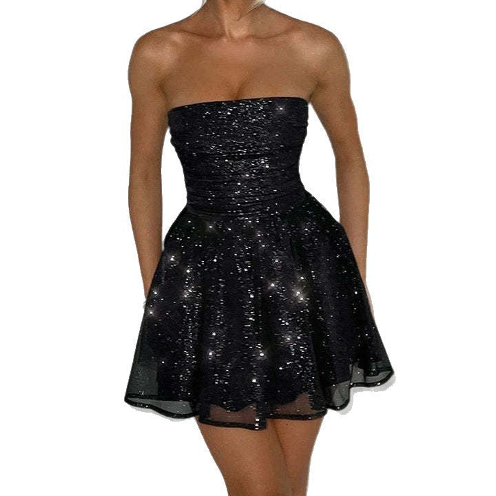 Damen Neckholder Minikleid mit schimmernden Details und eleganter Silhouette R&B