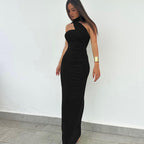Damen Elegantes Abendkleid mit schulterfreiem Halterdesign und figurschmeichelnder Drapierung R&B