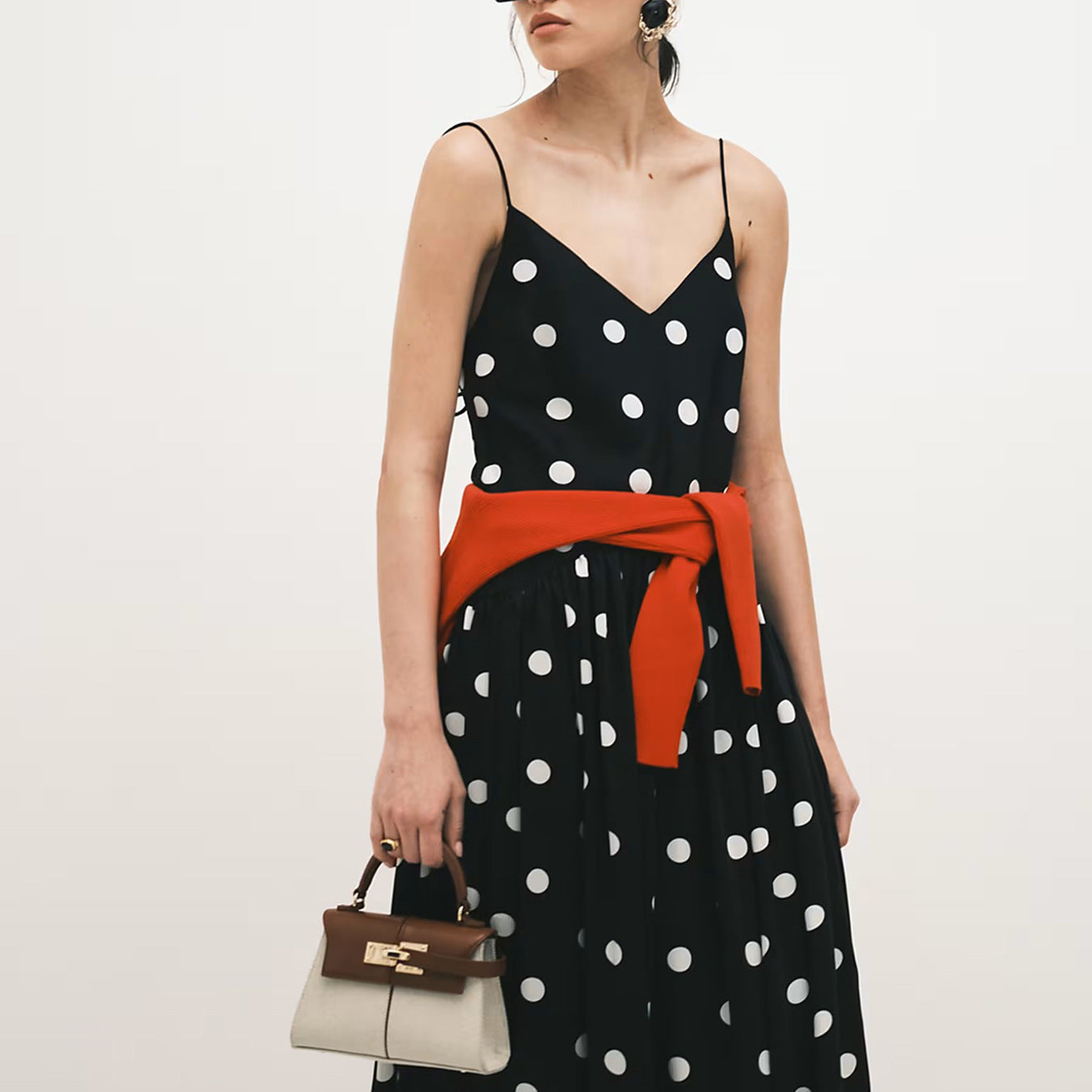 Damen Maxi-Kleid mit Punkten R&B
