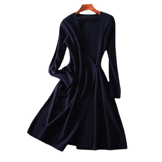 Elegantes Damen Wickelkleid mit Langen Ärmeln und Taillenkordelung | R&B