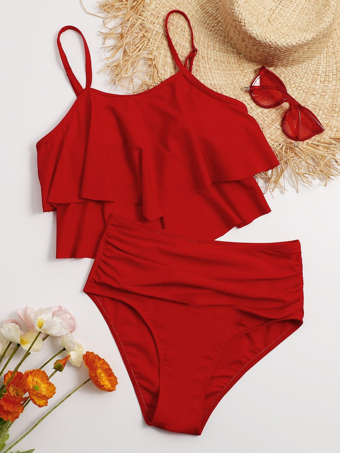 Damen Bikini-Set mit voluminösem Rüschendesign R&B