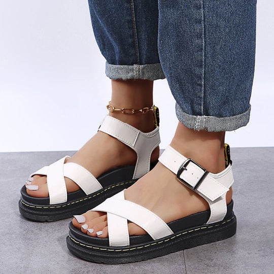 Damen Riemensandalen mit ergonomischem Fußbett und verstellbarem Schnallenverschluss R&B