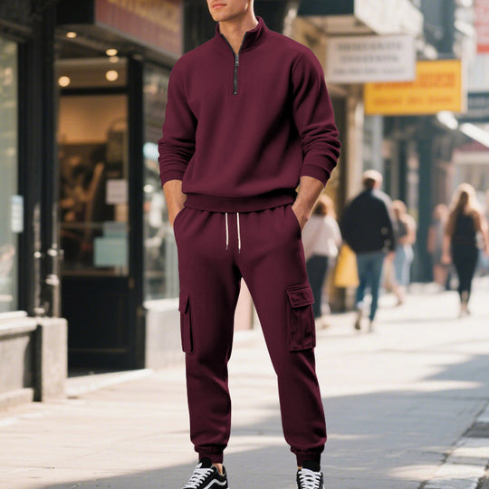 Herren Sportanzug mit Stehkragen und praktischen Taschen R&B