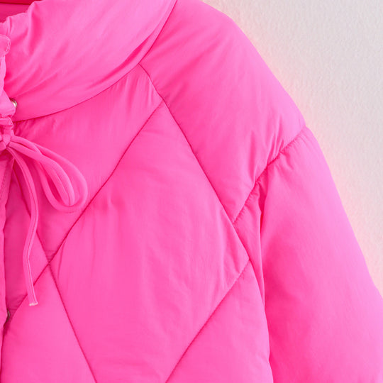 Damen gesteppte Übergangsjacke mit hochgeschlossenem Kragen und Kordelzug R&B