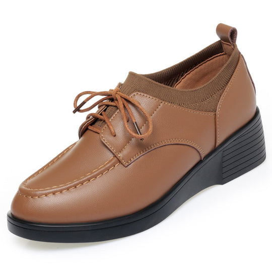Damen Komfortable Schnürschuhe mit elegantem Blockabsatz und atmungsaktiver Oberflächenstruktur R&B