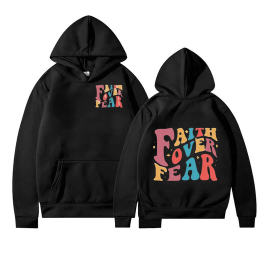 Damen Kapuzenpullover mit kreativem Schriftzug und weichem Innenfleece R&B