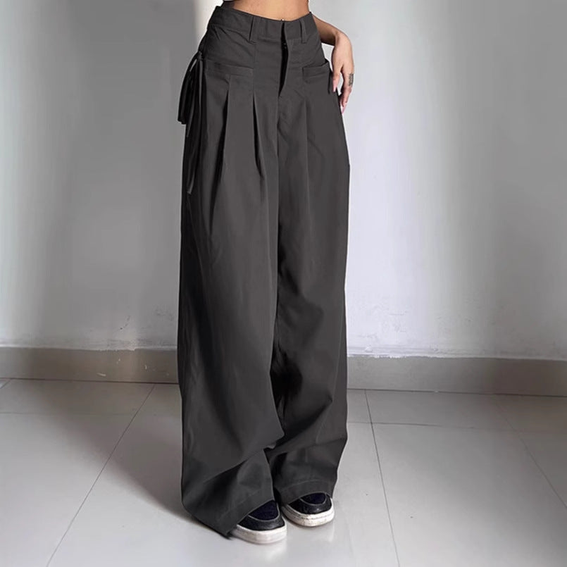 Damen Weite Plissee-Hose mit seitlichen Taschen und eleganter Bundführung R&B