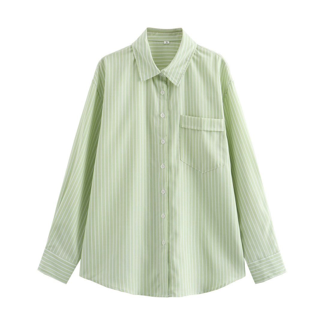 Damen Elegante und lässige Bluse mit feinen Streifen R&B