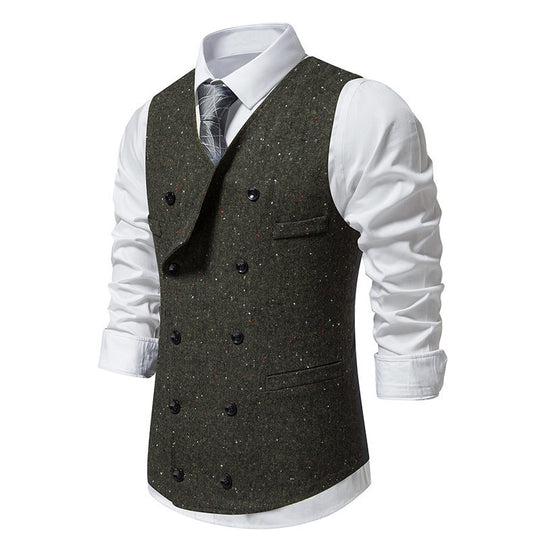 Herren elegante Anzugweste mit doppelt knöpfbarem Design und praktischen Taschen R&B