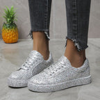 Damen Glitzernde Freizeit-Sneaker mit atmungsaktiver Sohle und rutschfestem Design R&B