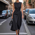 Elegantes Damen Maxikleid mit fließendem Schnitt & Taillengürtel | R&B