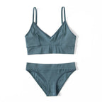 Damen Bikini-Set mit elegantem V-Ausschnitt und verstellbaren Trägern R&B