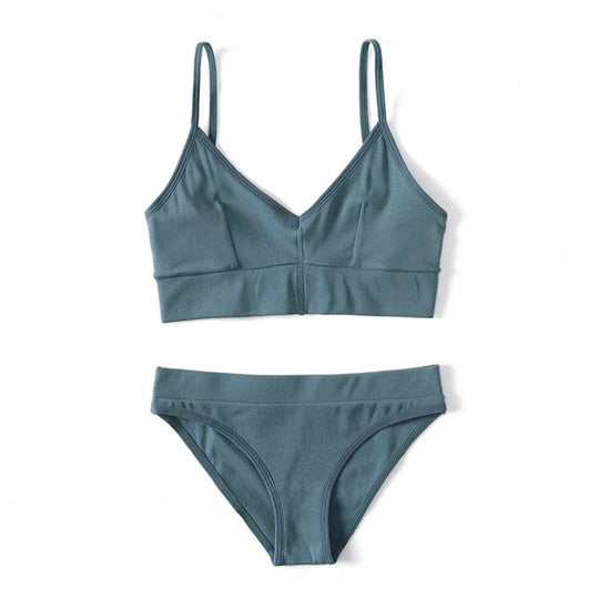 Damen Bikini-Set mit elegantem V-Ausschnitt und verstellbaren Trägern R&B