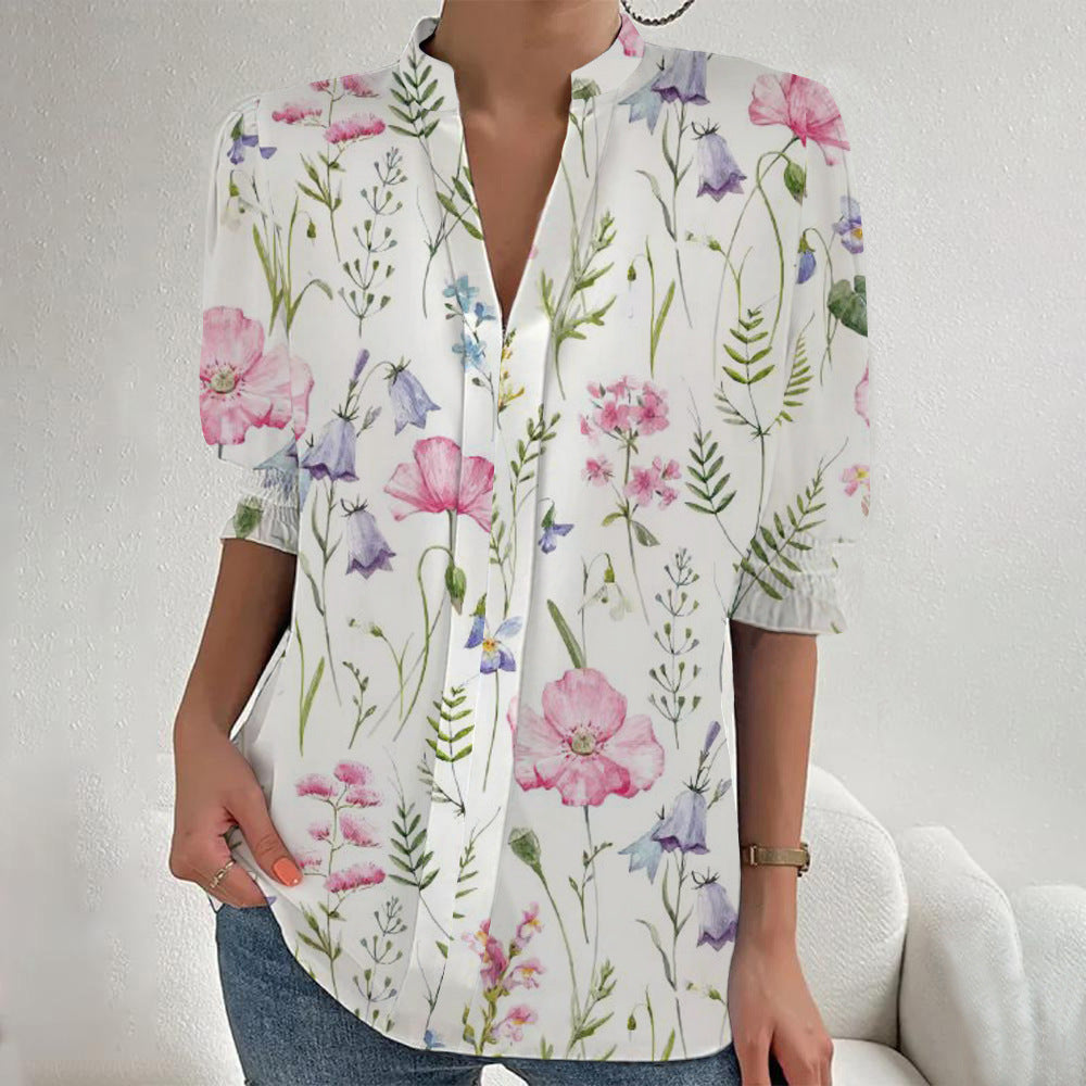Damen Bluse mit elegantem Floral-Design R&B