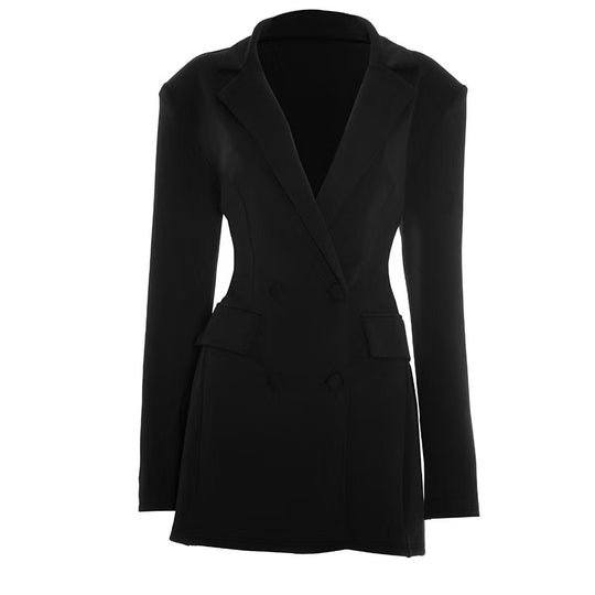 Damen Elegante Blazerjacke mit tiefem V-Ausschnitt und geschmeidiger Silhouette R&B