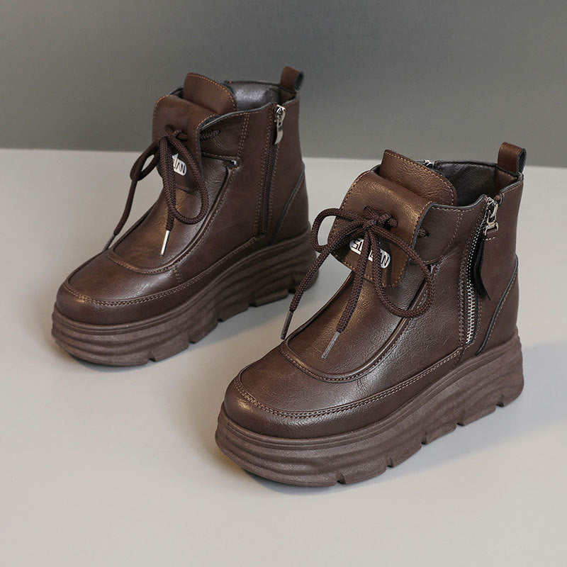 Damen Hohe Plateausneaker mit seitlichem Reißverschluss und komfortablem Innenfutter R&B
