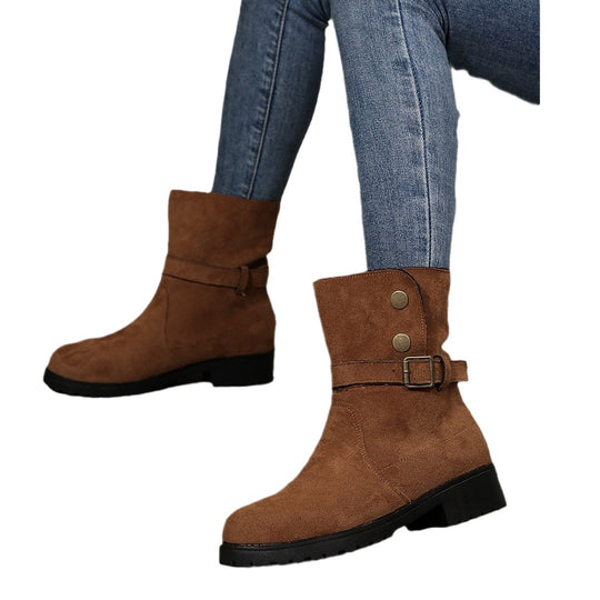 Damen modische Stiefel mit stylishen Schnallen und trendigem Design R&B