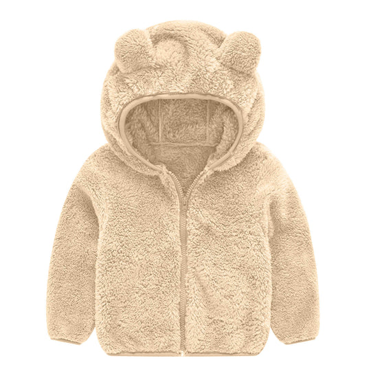 Damen Fleecejacke mit niedlichem Bärenohren-Design R&B