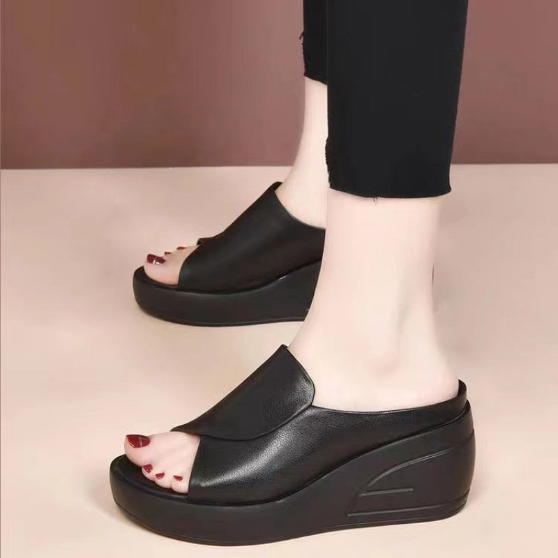 Damen Plattform-Sandalen mit geschwungenem Design und Komfortfußbett R&B