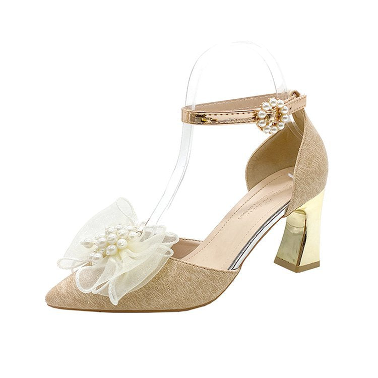 Damen elegante Pumps mit zierlichem Blumenschmuck R&B