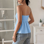 Damen Off-Shoulder Blusenshirt mit Rüschendetails und einzigartigem Goldverschluss R&B