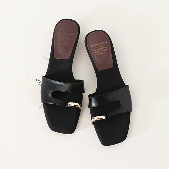 Damen modische Slides mit exklusivem Kettendetail R&B