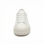 Stilvolle Weiße Damen Canvas Sneaker Bequeme Stoffschuhe für jeden Rock