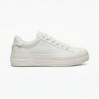 Stilvolle Weiße Damen Canvas Sneaker Bequeme Stoffschuhe für jeden Rock